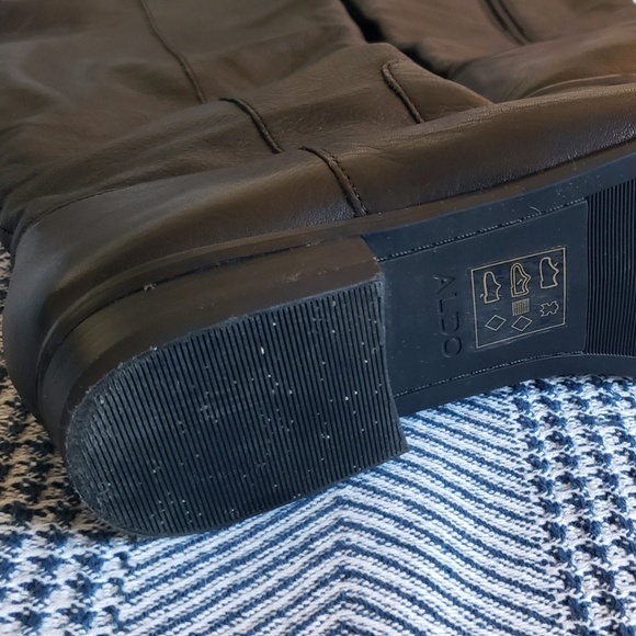 Aldo mid calf black leather boot size 7.5 - Picture 5 of 6